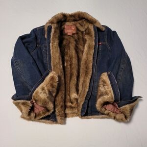 Guess fur jean jacket